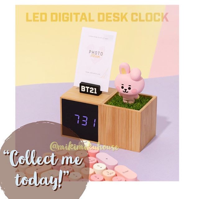 N898U Official Bt21 Led Digital Desk Clock Royche Jam Ost Mouse Keyboard Bts A9087