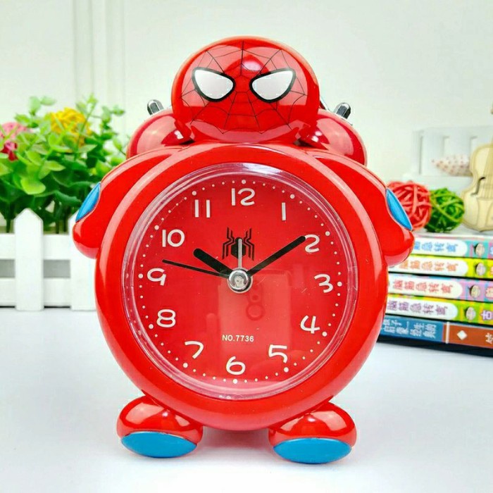 Ready stok Jam Weker Karakter Spiderman 7737 Jam Alarm Jam Karakter Dekorasi