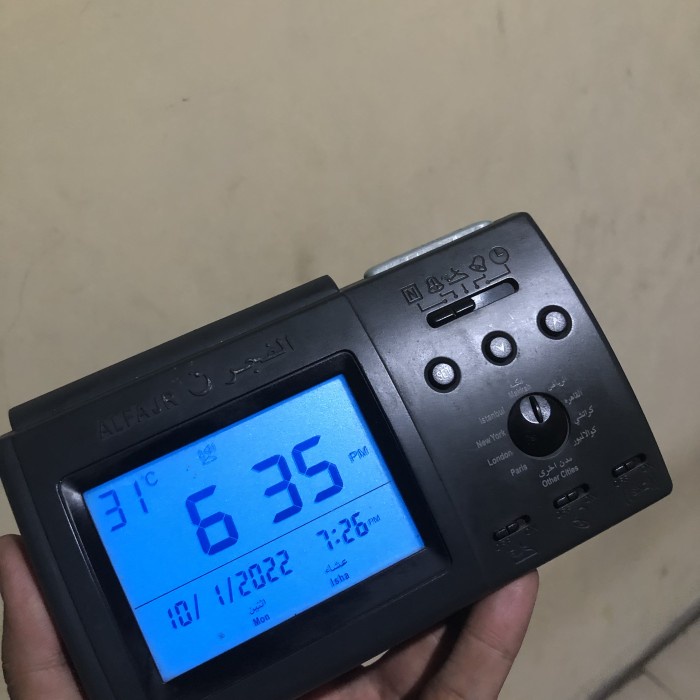 N898U Jam Meja Adzan Al Fajr Ct 01 Original Azhan A9087