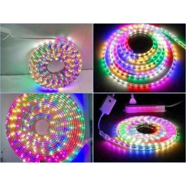 [Ready] Lampu Led Strip Rgb ( Warni -Warni Kedip ) Meteran + Soket 2835 Ac 220 [Lampu]