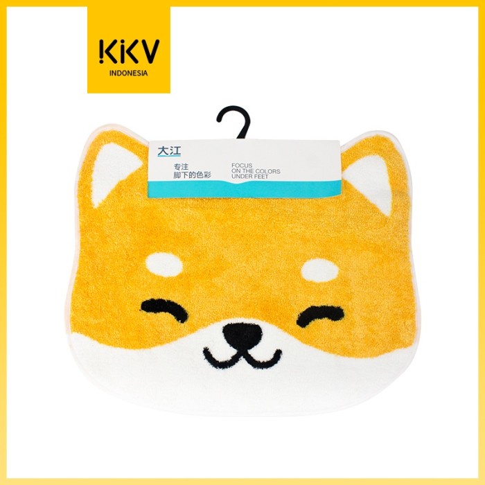 Terlaris Kkv Dajiang Flocked Room Mat Keset Kaki Motif Anjing Happy Dog