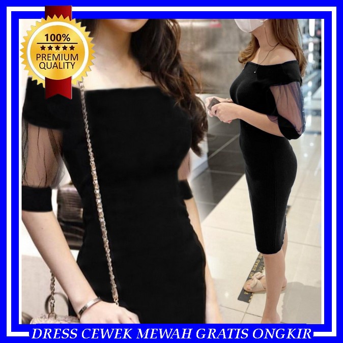 Dress Pesta Wanita Elegan Party Dress Premium Baju Kondangan Wanita Kekinian Non Hijab Mewah Atasan 