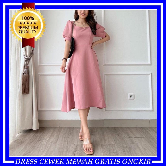 Atasan Wanita Kekinian Korean Style Remaja Drese Elegan Dress Korean Style Pendek Untuk Jalan Jalan 