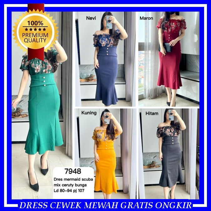 Dress Kondangan Nonhijab Mewah Dreas Wanita Korea Sexy Drees Anak Perempuan Import Korean Style Dewa
