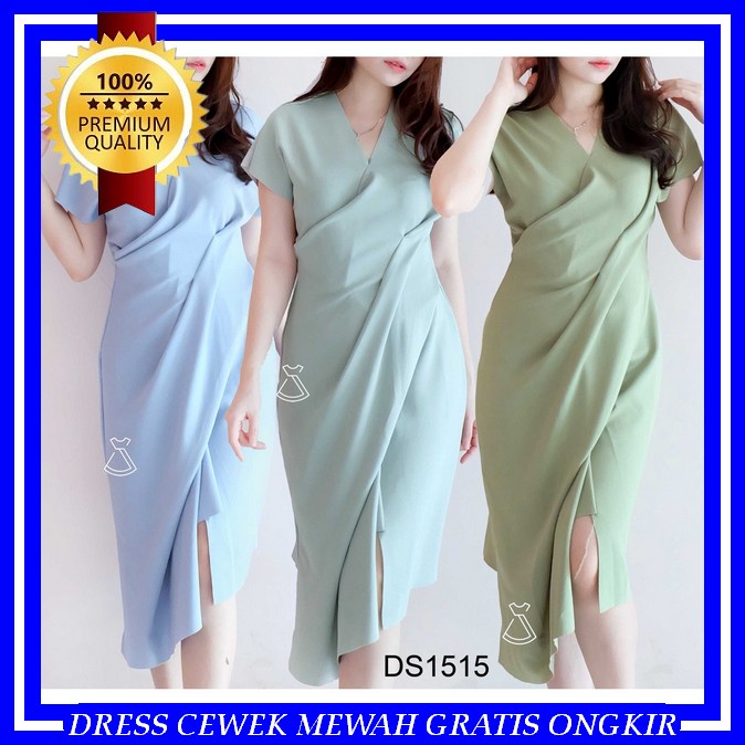 Dress Kondangan Nonhijab Mewah Dreas Wanita Korea Sexy Dress Korean Style Pendek Untuk Jalan Jalan B