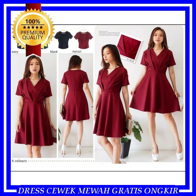 Baju Atasan Pesta Kondangan Dreas Korea Drez Elegan Guan Ultah Dress Korean Style Pendek Untuk Jalan