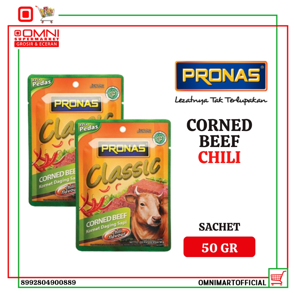 

Pronas Kornet Daging Sapi Corned Beefchilli Sachet 50 Gr