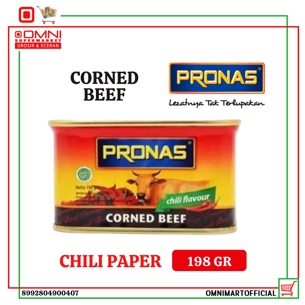 

Pronas Kornet Daging Sapi Pedas Corneed Beef Chili 198 Gr