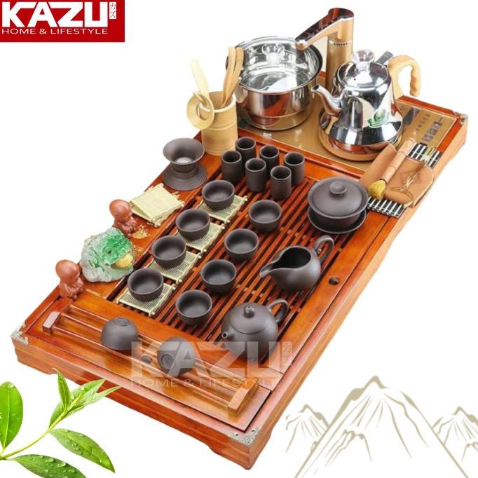 CHINESE TEAPOT TRAY SET C17 ELECTRIK KUNGFU TRAY POT TEA SET MEJA KAYU
