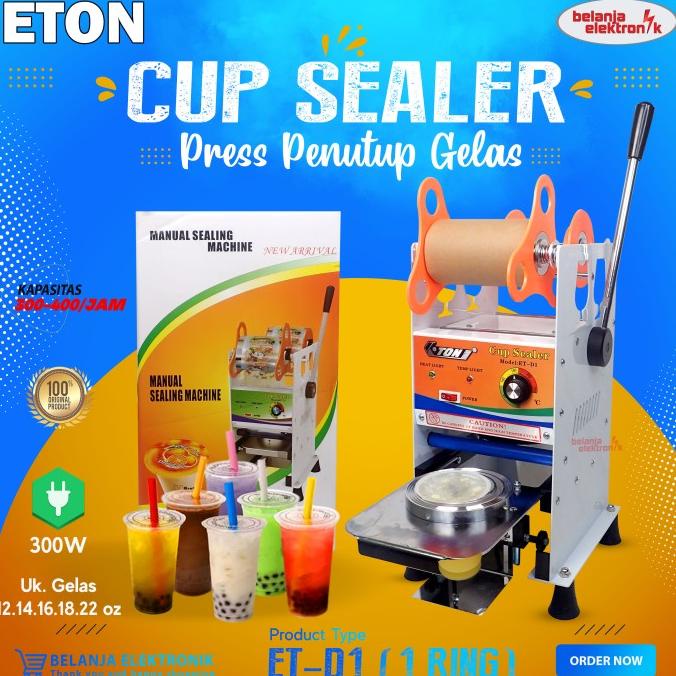 CUP SEALER MANUAL ALAT PRESS GELAS PLASTIK ETON ET-D1 12-22 OZ