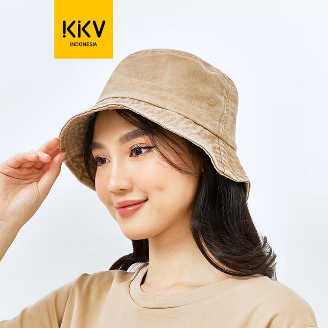 Terbaru Kkv Tr Blank Washed Bucket Hat Topi Bucket Washed Brown Denim Blue