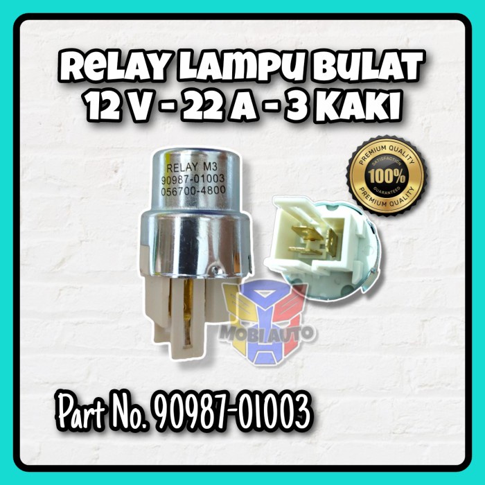 Relay Lampu Bulat 3 Kaki Mobil Kijang / Rino / Taft 12V - 22A terlaris