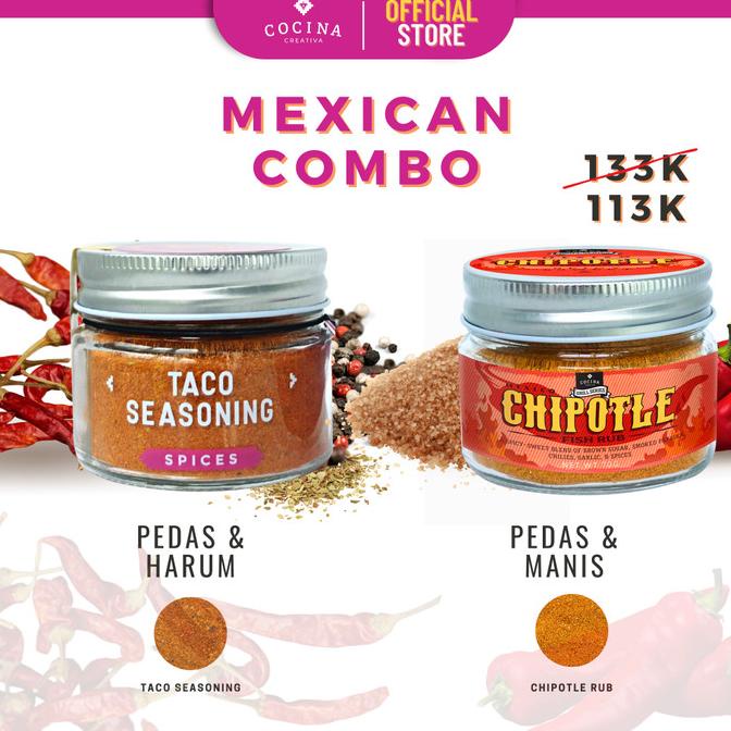 

Mexican Combo / Taco Seasoning & Chipotle Rub - Bumbu Masak