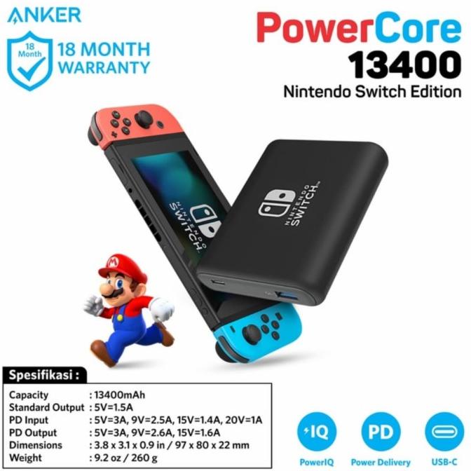 Powerbank Angker Powercore Power Delivery Nintendo Switch Edition 1340