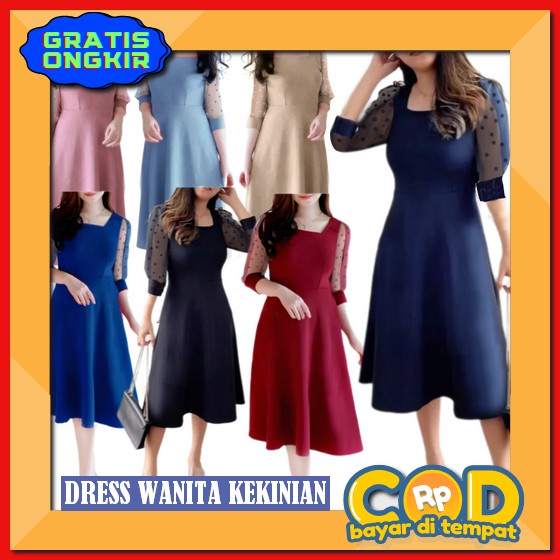Drez Elegan Baju Pesta Wanita Party Dres Korea Drez Diatas Lutut Atasan Wanita Kekinian Korean Style
