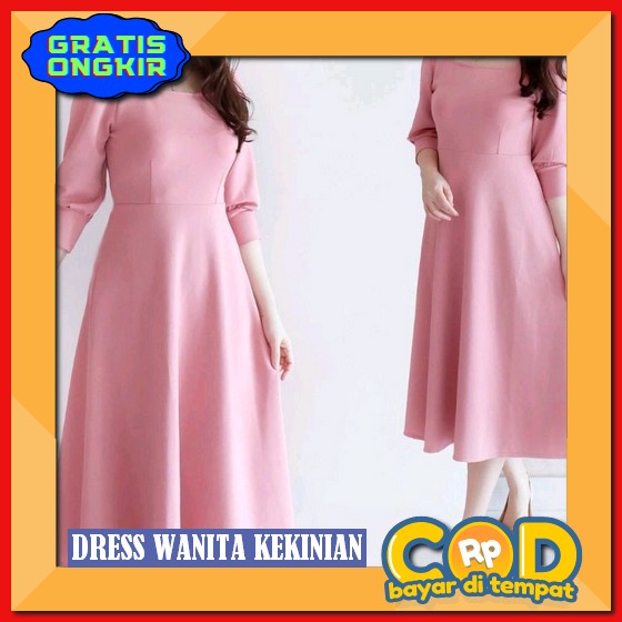 Dress Wanita Terbaru 2022 Kekinian Casual Kristen Gereja Gaun Mewah Elegant Natalan Simple Pesta Nat