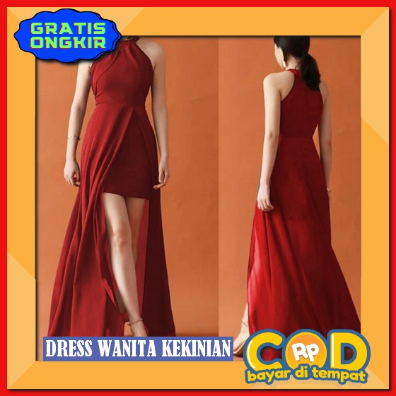 Dress Kondangan Non Hijab Remaja Dreas Dewasa Gaun Ultah Dress Korean Style Pendek Untuk Jalan Jalan