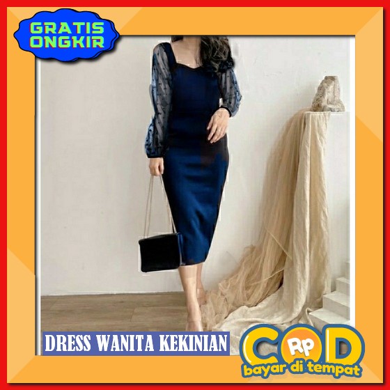 Dress Kondangan Non Hijab Remaja Dreas Dewasa Gaun Ultah Baju Pesta Wanita Party Dres Korea Drez Dia