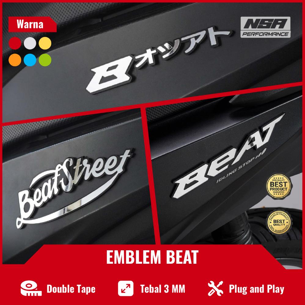 2Pcs Emblem Beat Timbul Logo Beat Japan Bukan Stiker Atau Sticker Timbul Stiker Motor Emblem Logo Be
