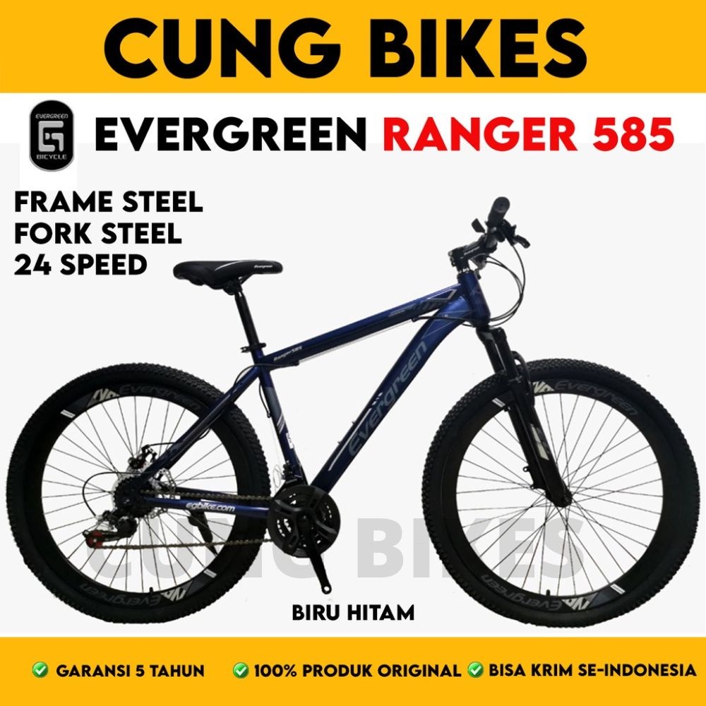 Sepeda Gunung Mtb 27.5 Inch Evergreen Ranger 585 Ve Tinggi Double Disc Brake