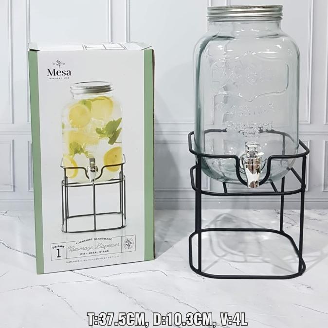 Dispenser Kaca 5L/ Dispenser Jus/ Glass Water Jug/ Water Tank