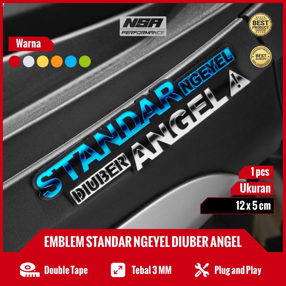 1Pcs Emblem Standar Ngeyel Diuber Angel Bukan Sticker Atau Stiker Standar Ngeyel Diuber Angel Stiker