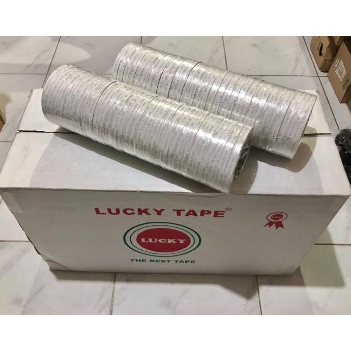 

DOUBLE TAPE LUCKY TAPE 10 MM PUTIH HIGH QUALITY PER SLOP
