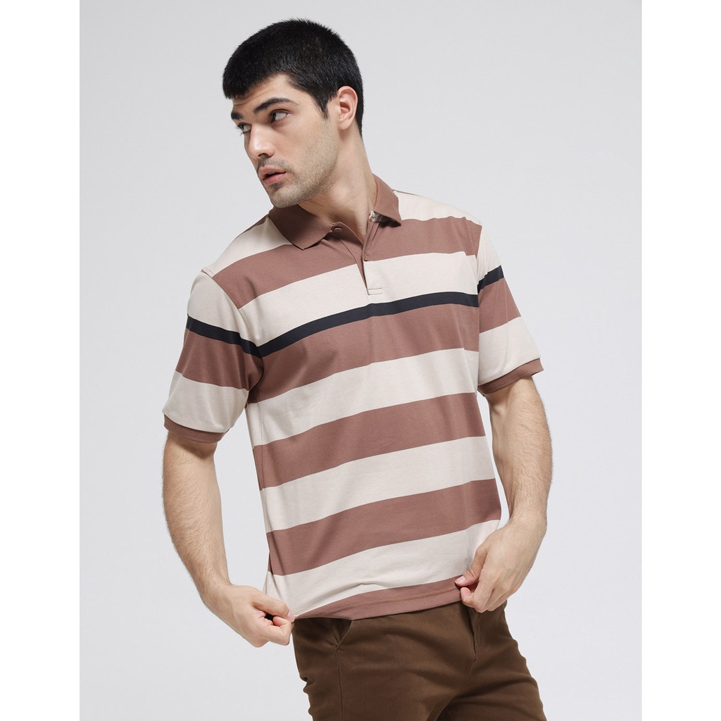 Nevada Kaos Polo Shirt Jersey Stripe Pria 117970314