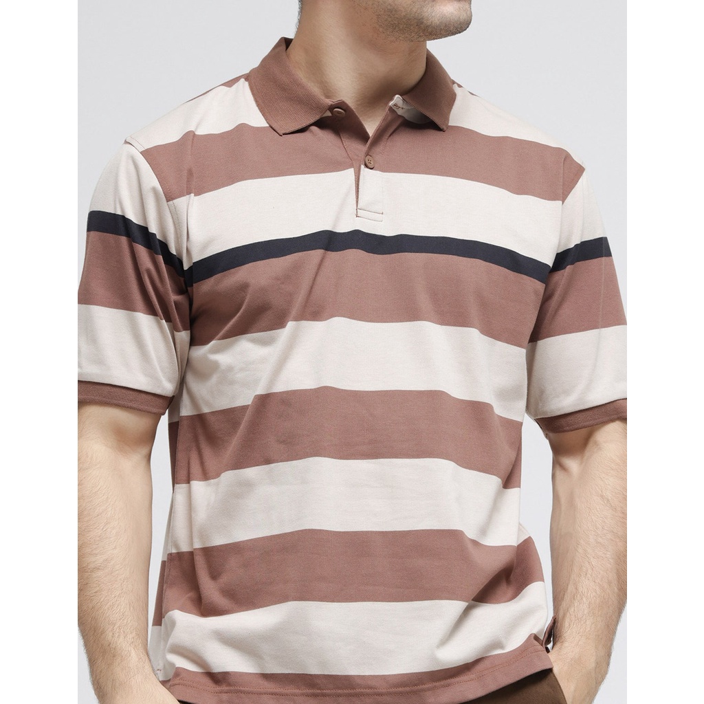 Nevada Kaos Polo Shirt Jersey Stripe Pria 117970314