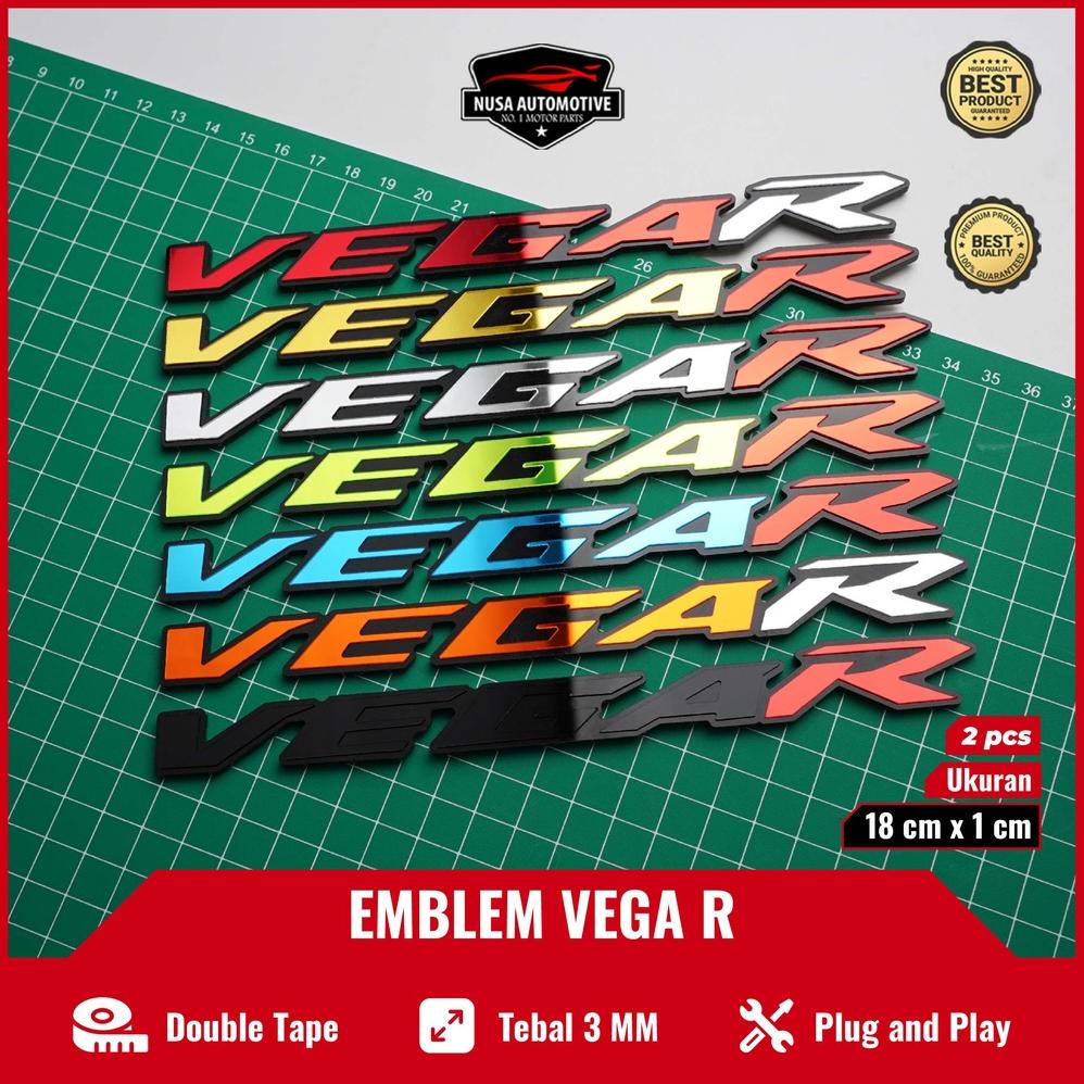 2Pcs Emblem Vega R Logo Motor Vega R Timbul Bukan Stiker Yamaha Vega R Sticker Motor Vega R 3D Varia