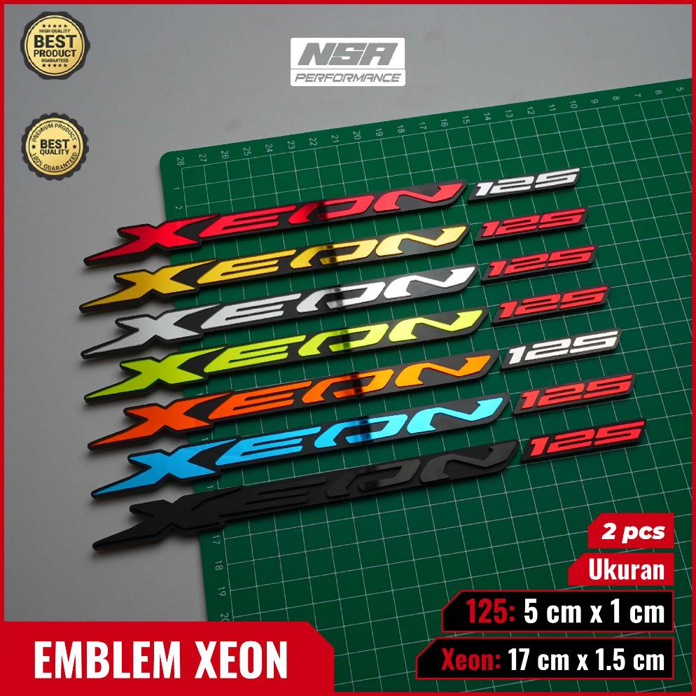 2Pcs Emblem Xeon 125 Logo Xeon125 Timbul Bukan Stiker Sticker 3D Yamaha Xeon Variasi Xeon 125 Akseso