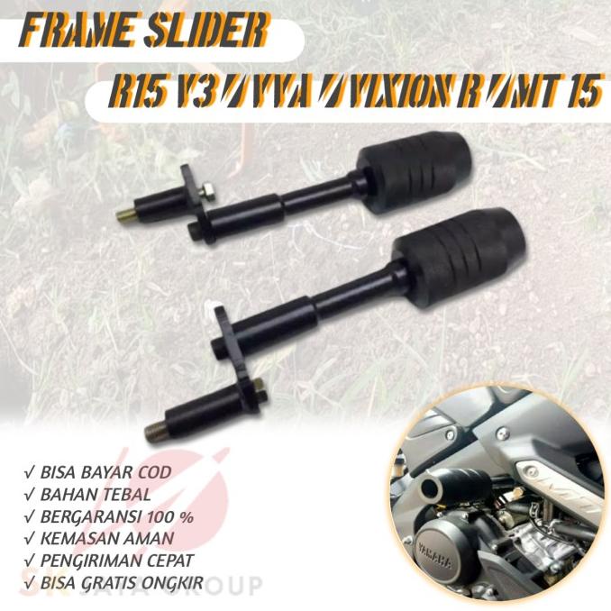 SALE AKSESORIS MOTOR FRAME SLIDER YAMAHA R15 V3/ VVA /VIXION R MT 15 MOTORK Termurah