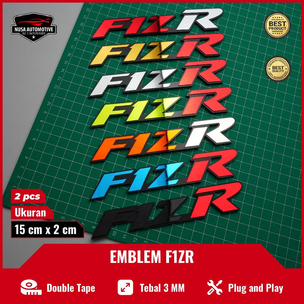 2Pcs Emblem F1Zr 3D Logo Fizr Timbul Bukan Stiker Yamaha Fizr Aksesoris Motor Yamaha F1Zr Striping F