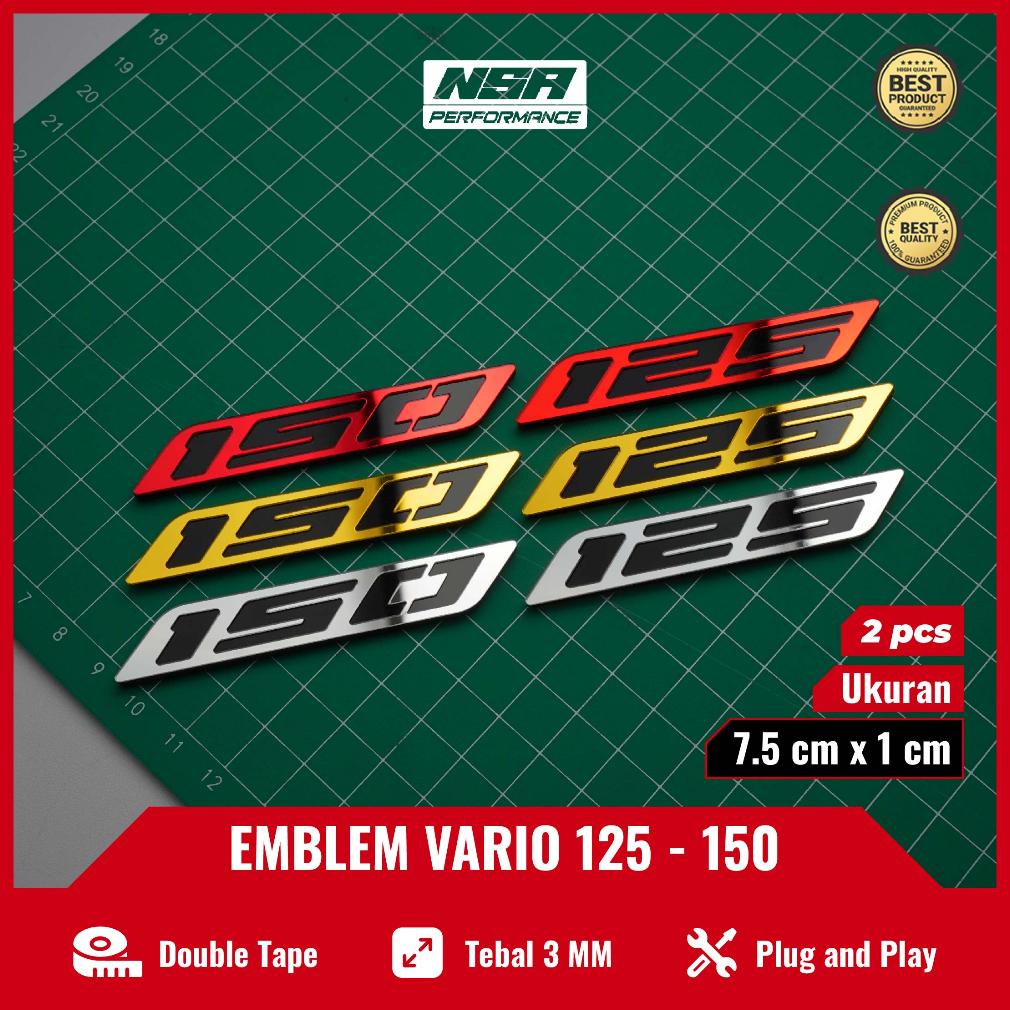 2Pcs Emblem Vario 150 Vario 125 New Emblem Cc 150 New Stiker Vario 150 Sticker Timbul Vario 125