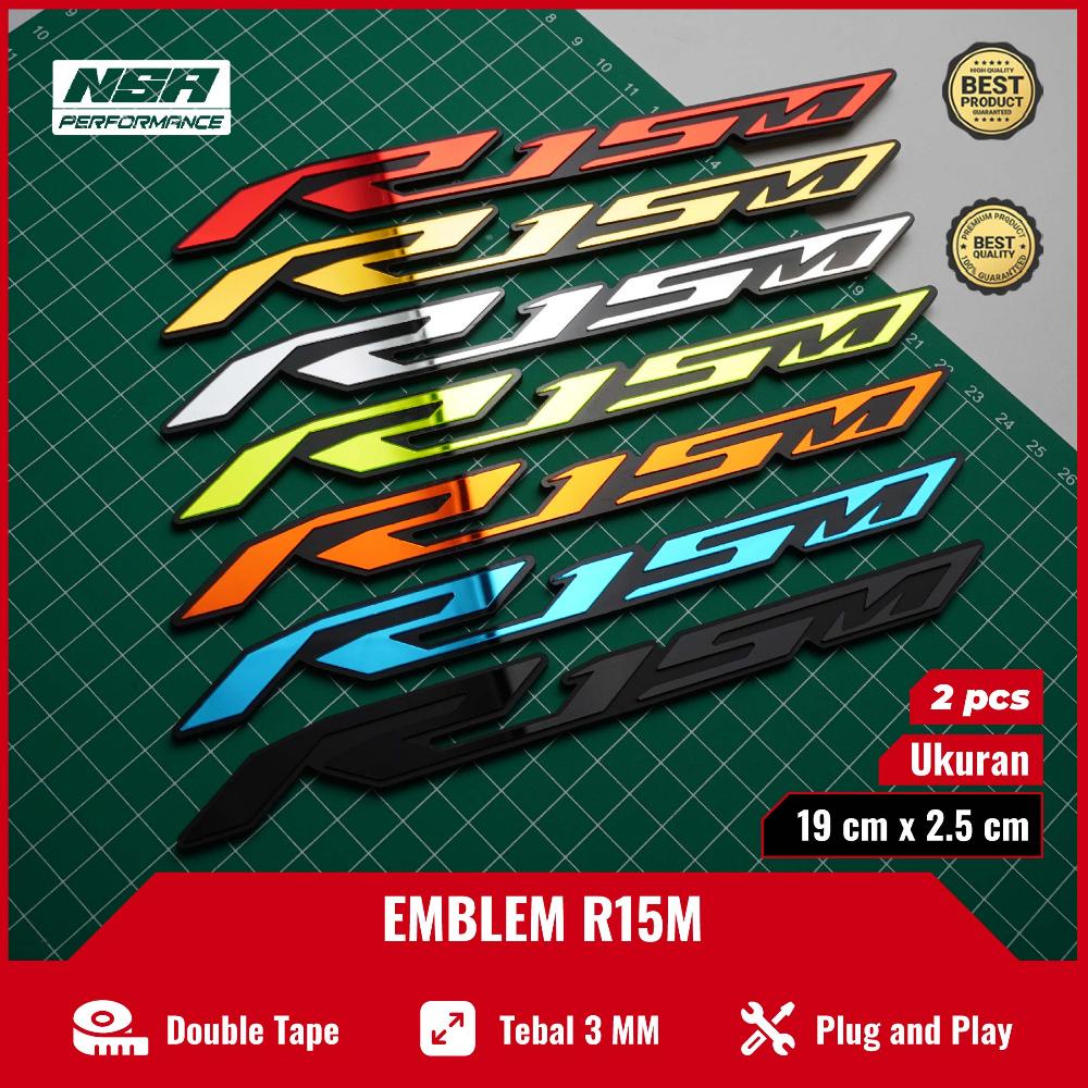 2Pcs Emblem R15M Bukan Stiker R15M Aksesosris R15M Emblem Yamaha R15M