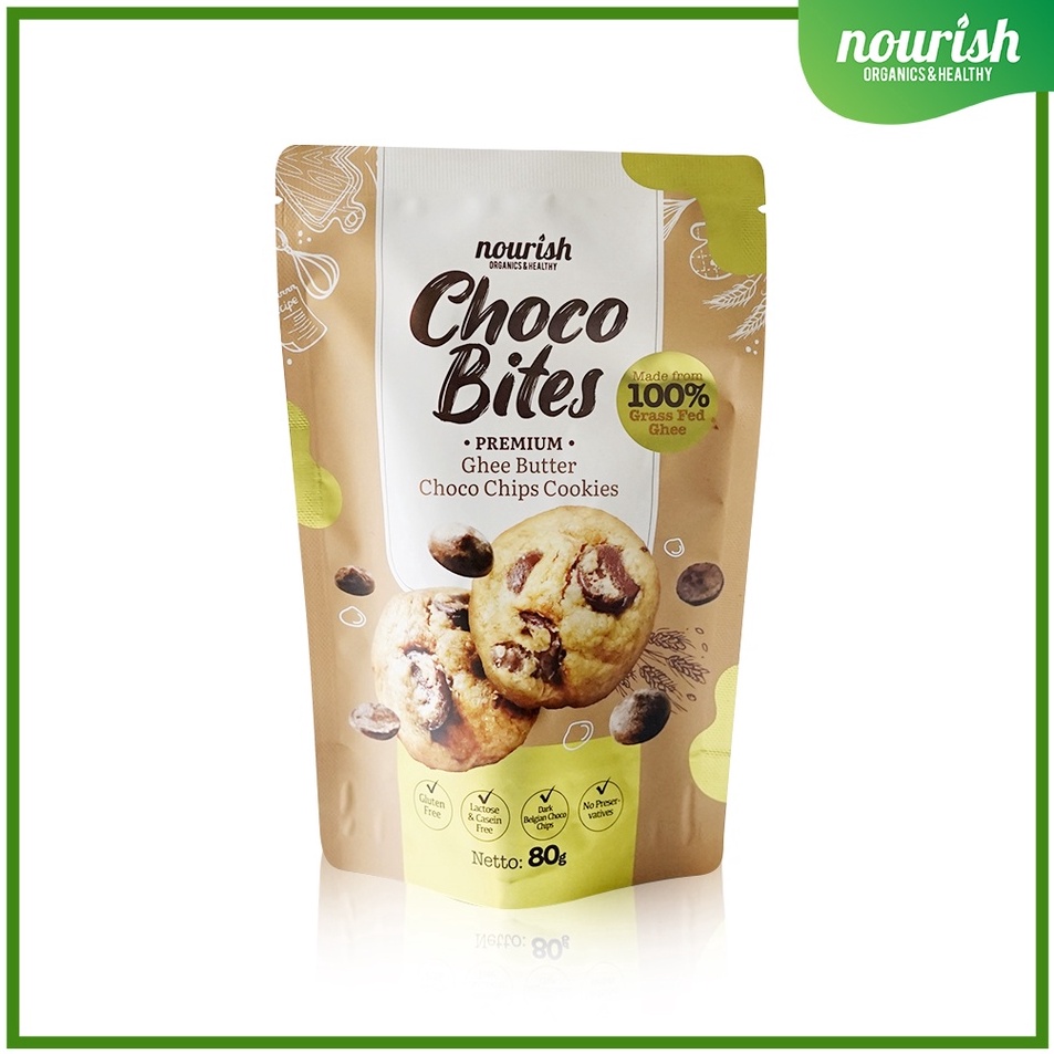 

Terkini Choco Bites - Premium Gluten Free Ghee Butter Choco Chips Cookies 80gr Bestseller