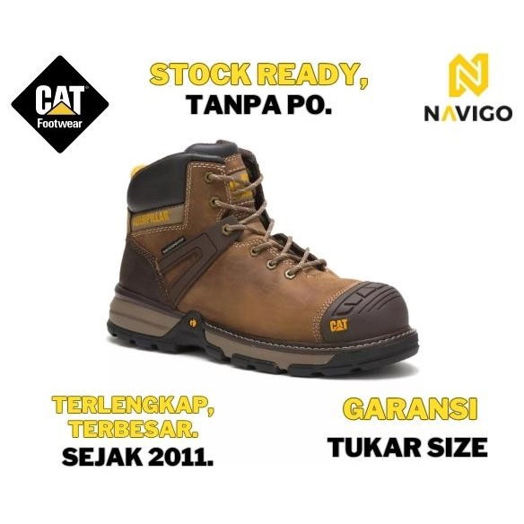 Terlaris Sepatu Safety Caterpillar Excavator Superlite Wp Dark Beige Original
