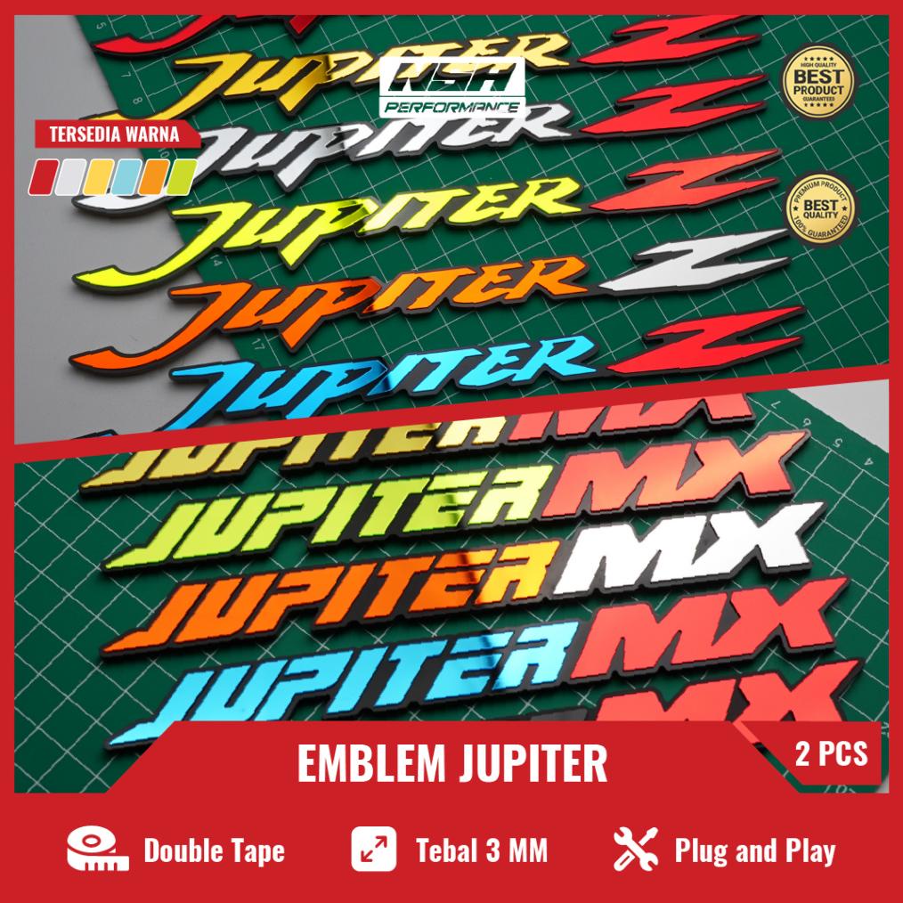 2Pcs Emblem Jupiter Z Tulisan Jupiter Mx Timbul Bukan Stiker Logo 3D Yamaha Jupiterz Emblem Jupiter 