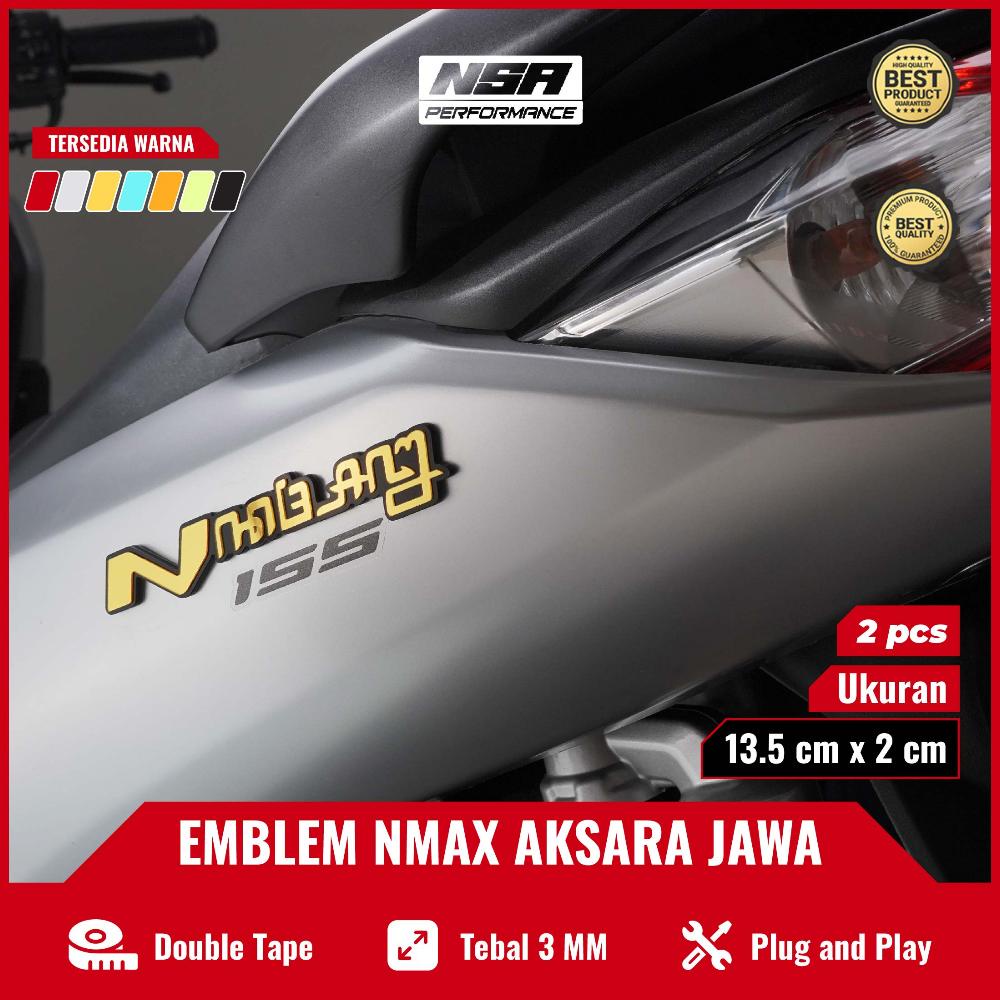 2Pcs Emblem Nmax Aksara Jawa Logo Nmax Jawa Aksara Jawa 3D 2 Pcs Bukan Stiker Atau Sticker Timbul Em