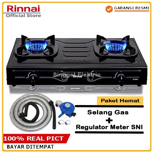 RINNAI RI-202 S KOMPOR GAS 2 TUNGKU SUN BURNER / KOMPOR GAS RINNAI RI202S / KOMPOR RINNAI RI 202 S