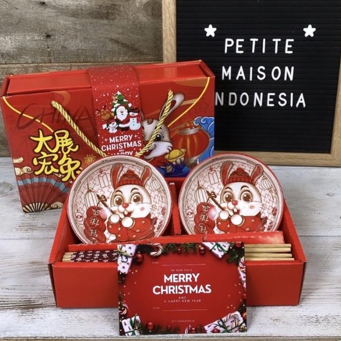 

Hampers Natal Japanese bowl isi 2 mangkok keramik hadiah souvenir