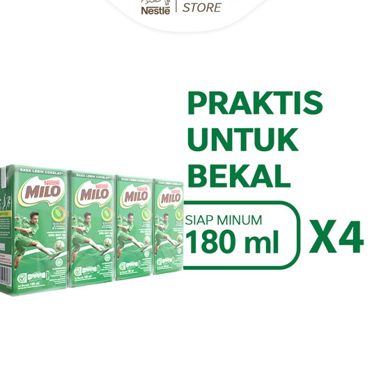 

➲➛☆ MILO ACTIV-GO UHT Susu Coklat 180ml - 4 pcs Terbatas