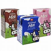 

Diamond Milk UHT 125 ml tersedia rasa coklat, Full Cream & Strawbery x 12 pcs /paket