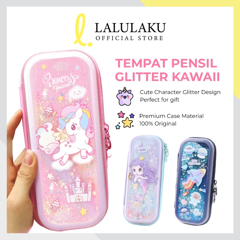 

Pasti Murah.. Tempat Pensil Anak Sekolah Glitter Korea Kawaii Kotak Pensil Unik Mermaid Unicorn Kado Ulang Tahun PPE