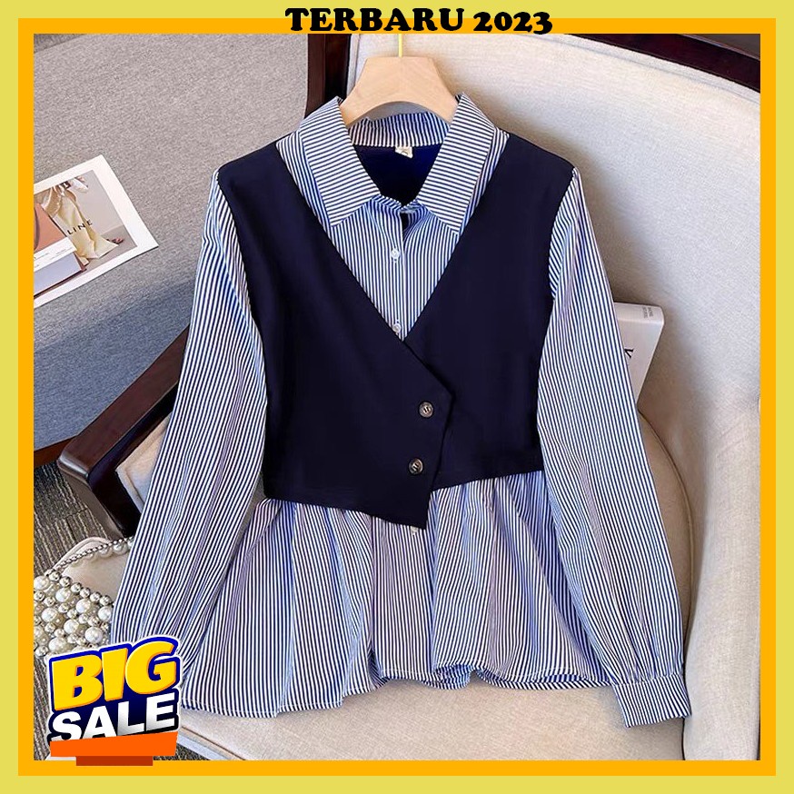 Elze Blouse //Termurah // Bahan Shakila Twill Best Quallity Premium R.A - Dela Top Blouse Wanita Rem