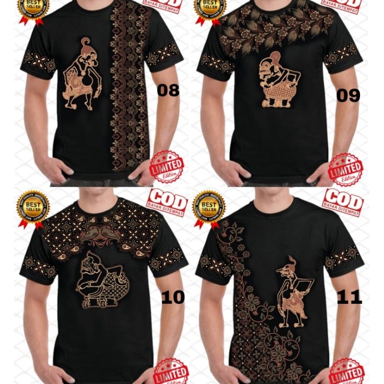 IdNn4N8 kaos distro L,XL,XXL , kaos NEW motif BATIK WAYANG 08,09,10,11 , kaos oblong lengan pendek p