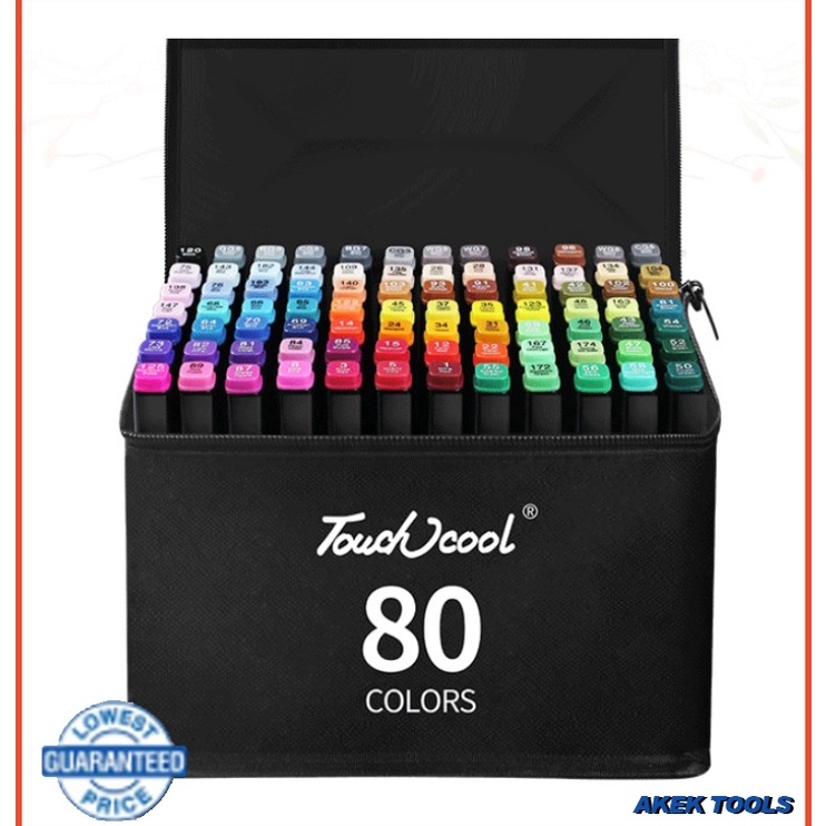 

Modern.. （Ready+Bisa dikirim hari ini）Touch 60/80 Color Sketch Pen Universal Double-ended Marker Set Animated Marker Sketch Pen 72