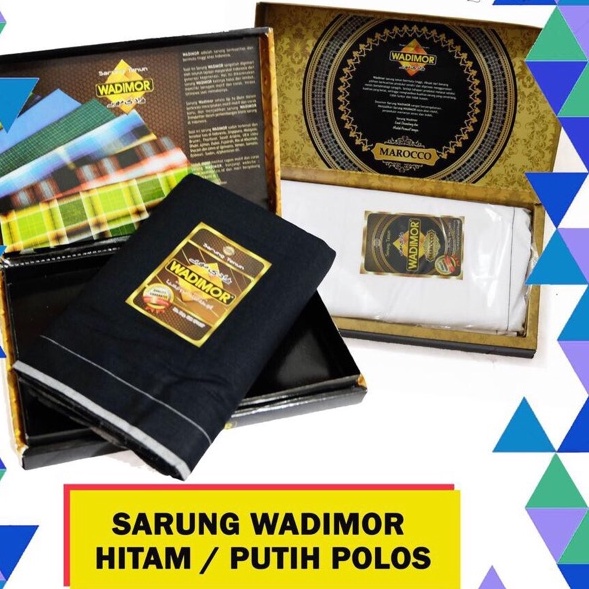 codeFf4F9 Sarung Wadimor Black and white Polos Hitam Putih Polos[GROSIR / ECER MURAH]