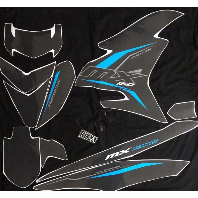 SALE Decal Sticker Yamaha MX King 150 Striping Mx King Hitam Biru Simpel Termurah