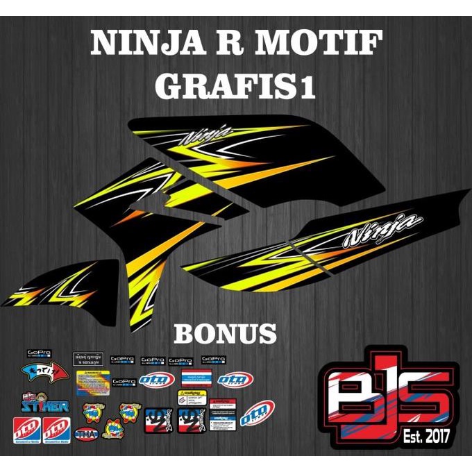 SALE decal stiker variasi striping hologram transparan ninja r grafis 1 Termurah